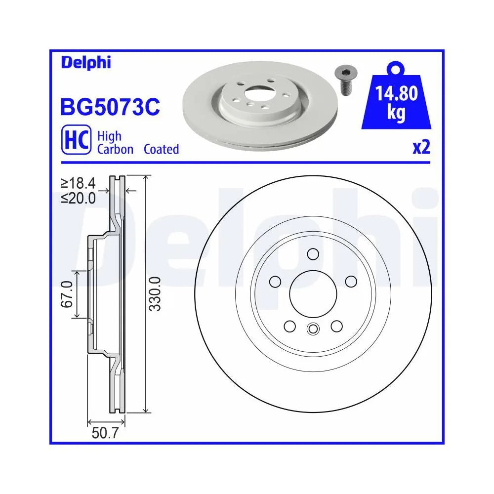 Discuri Frana Delphi pentru BMW 1/2 Gran/X1/X2, Mini Mini Clubman/Mini Countryman - BG5073C