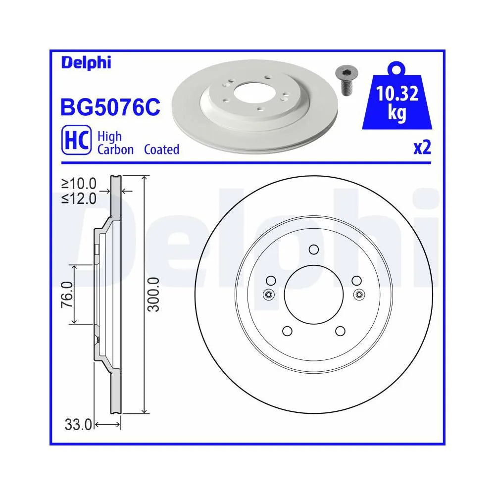 Discuri Frana Delphi pentru Hyundai I30 - BG5076C