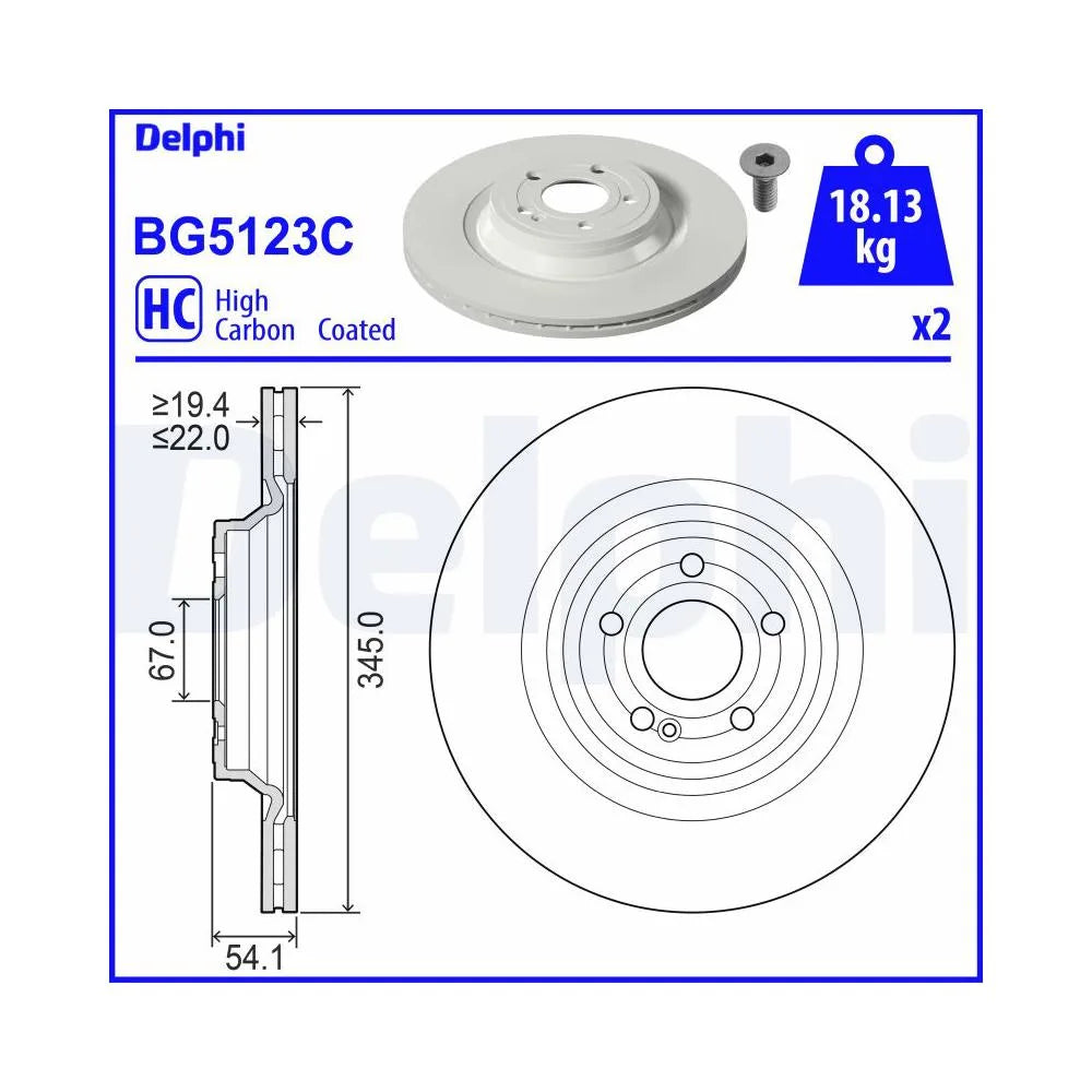 Discuri Frana Delphi pentru Mercedes-Benz Gle/Gls - BG5123C