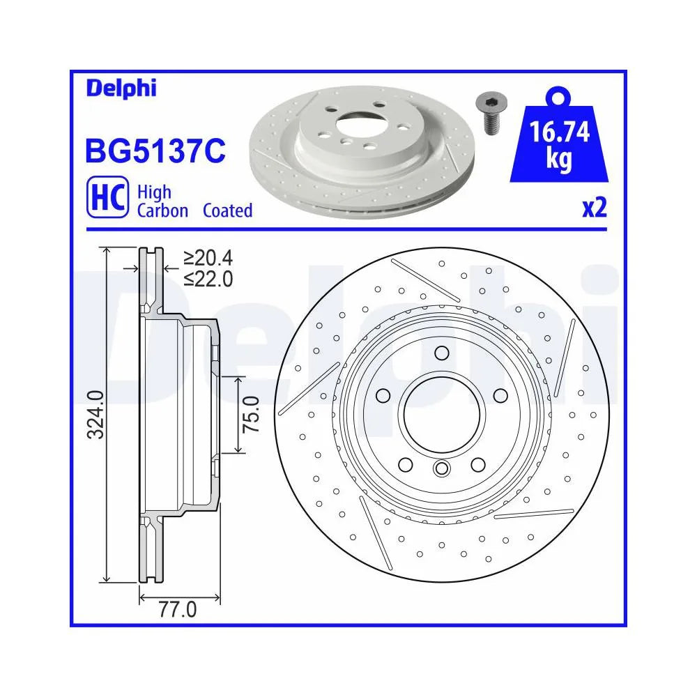Discuri Frana Delphi pentru BMW 1/1 Cupe - BG5137C