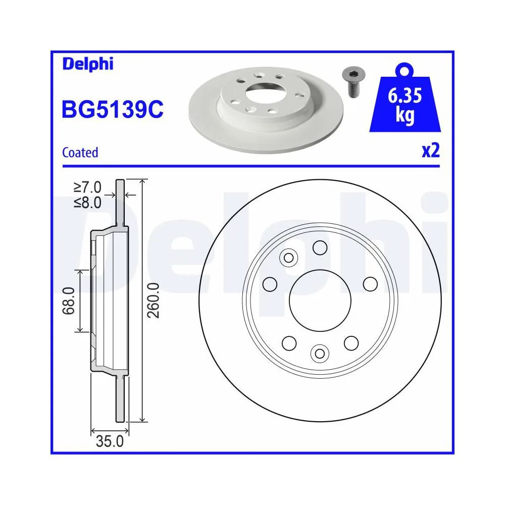 Discuri Frana Delphi pentru Renault Zoe - BG5139C