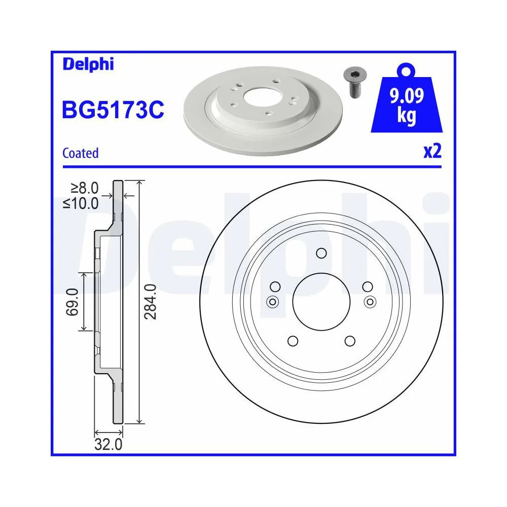 Discuri Frana Delphi pentru Hyundai Kona, Kia Seltos - BG5173C