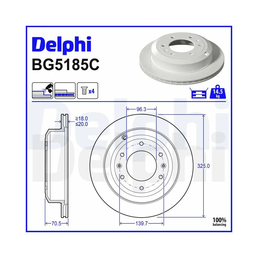 Discuri Frana Delphi pentru Hyundai Staria Bus/Staria - BG5185C