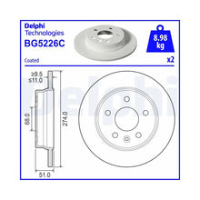 Discuri Frana Delphi pentru Mercedes-Benz Citan/T Class, Renault Grand Kangoo/Kangoo - BG5226C