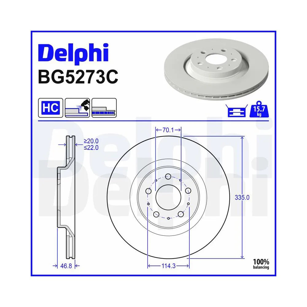 Discuri Frana Delphi pentru Tesla Y - BG5273C