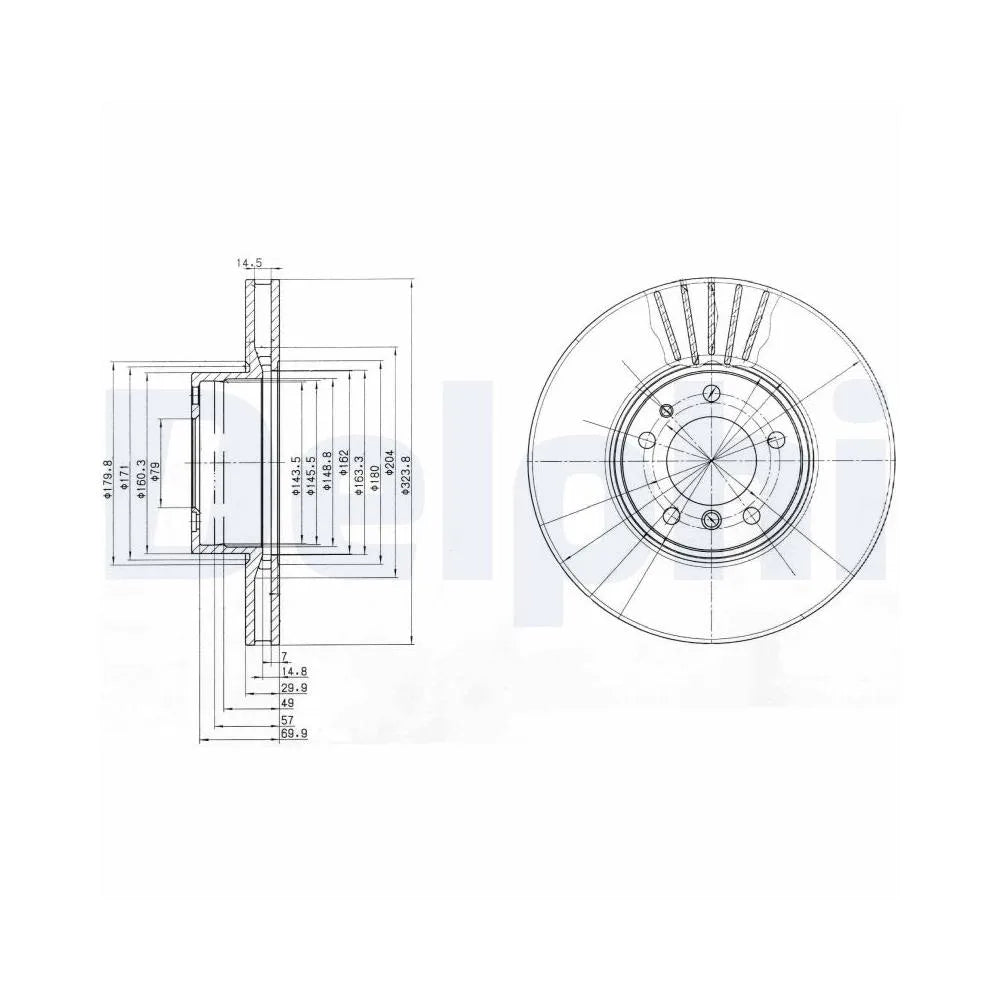 Discuri Frana Delphi pentru Alpina B10/B10 Touring, BMW 5/5 Touring/7/8 - BG670