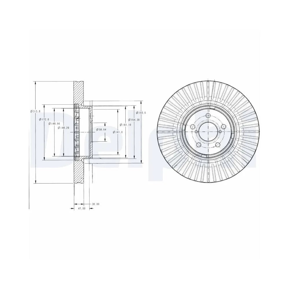 Discuri Frana Delphi pentru Subaru Forester/Legacy/Outback - BG9105