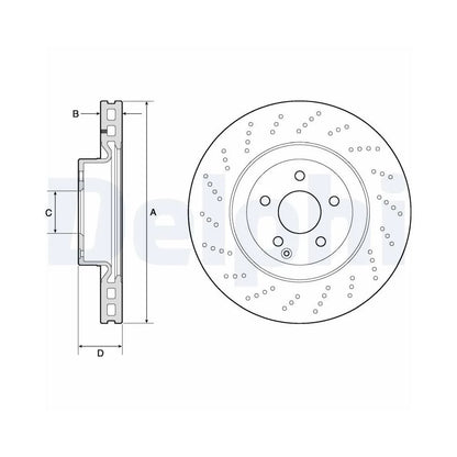 Discuri Frana Delphi pentru Mercedes-Benz C Class Cupe/E Class/E Class Cupe/E Class T Model - BG9188C
