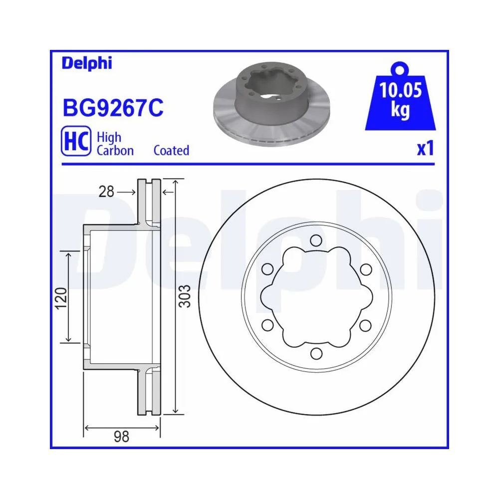 Discuri Frana Delphi pentru Man Tge Bus/Tge/Tge Platou, Volkswagen Crafter Bus/Crafter/Crafter Platou/Grand California - BG9267C