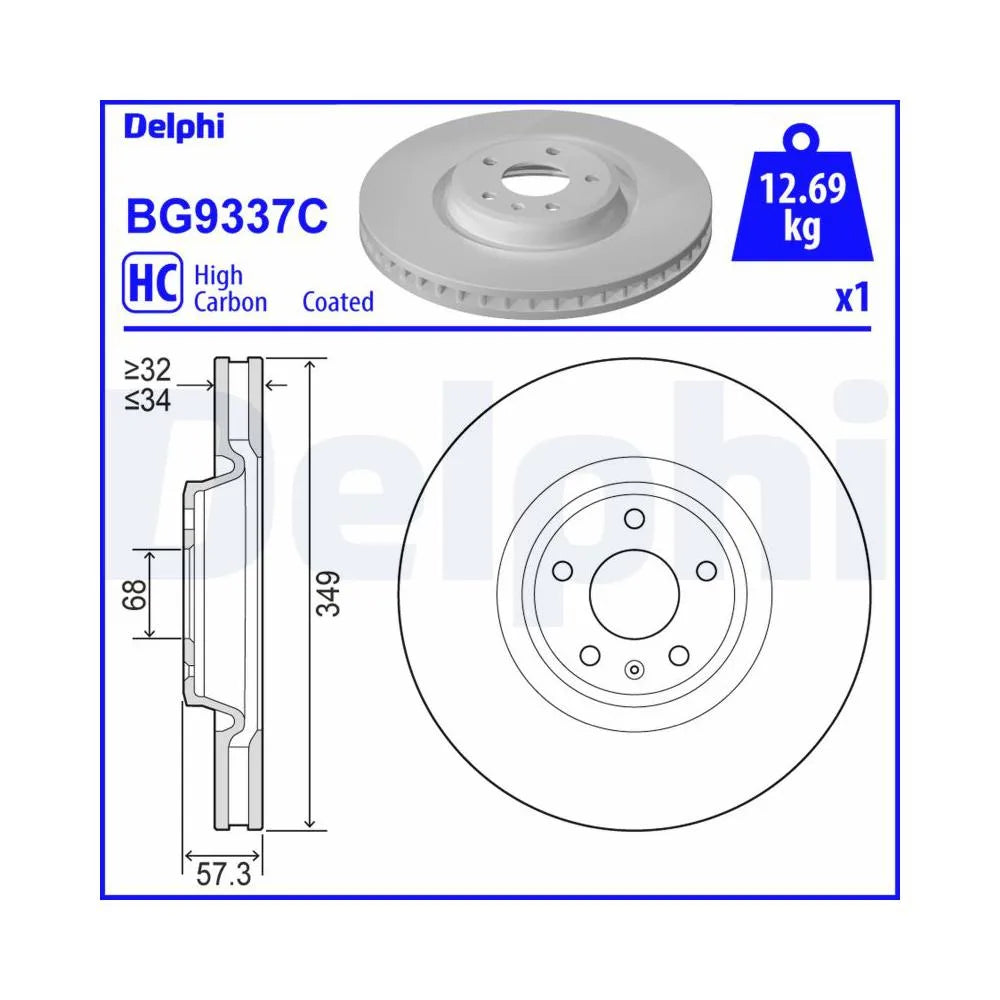 Discuri Frana Delphi pentru Audi A4/A5/A6/A8/Q5, Volkswagen - BG9337C