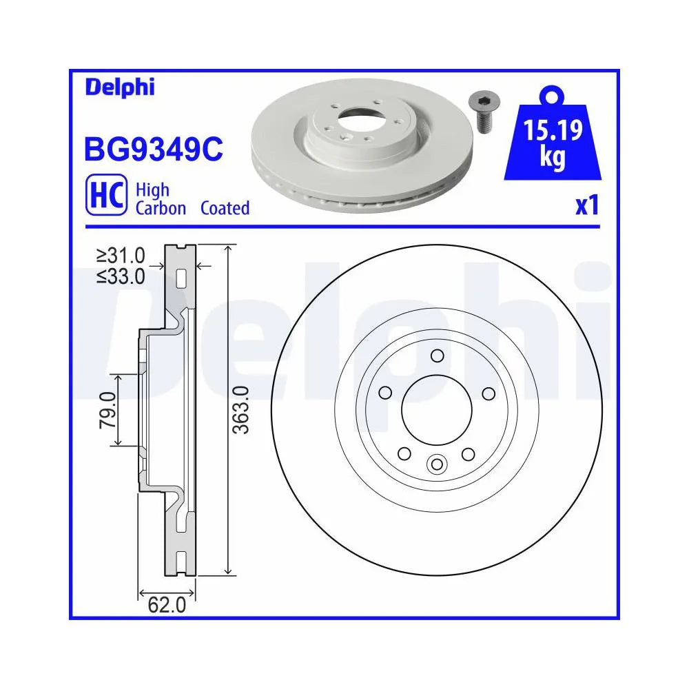 Discuri Frana Delphi pentru Land Rover Discovery/Range Rover - BG9349C