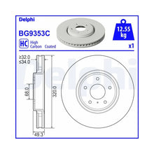 Discuri Frana Delphi pentru Infiniti Ex/Fx/G Cupe/G/M, Nissan Navara - BG9353C