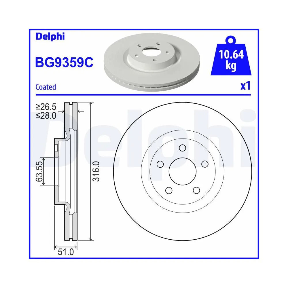 Discuri Frana Delphi pentru Ford Galaxy/S Max - BG9359C