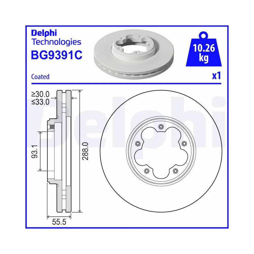 Discuri Frana Delphi pentru Ford Tourneo Custom/Transit Custom/Transit - BG9391C