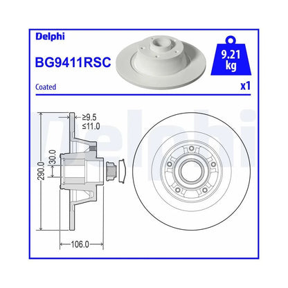 Discuri Frana Delphi pentru Renault Megane - BG9411RSC