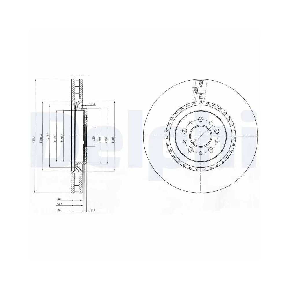 Discuri Frana Delphi pentru Alfa Romeo 147/156/156 Sportwagon/Gt - BG9843