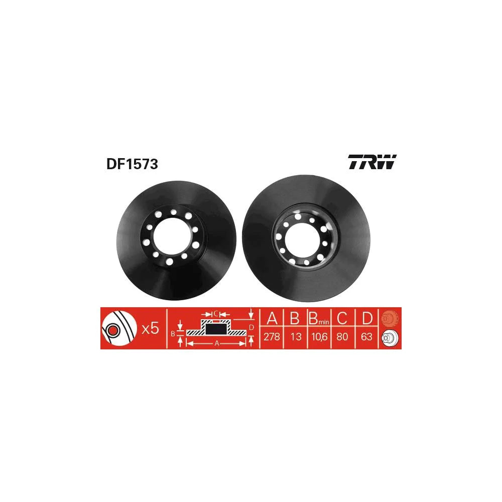 Disc Frana TRW pentru Mercedes-Benz 8/8 Cupe/123 Cupe/123/123 T Model - DF1573