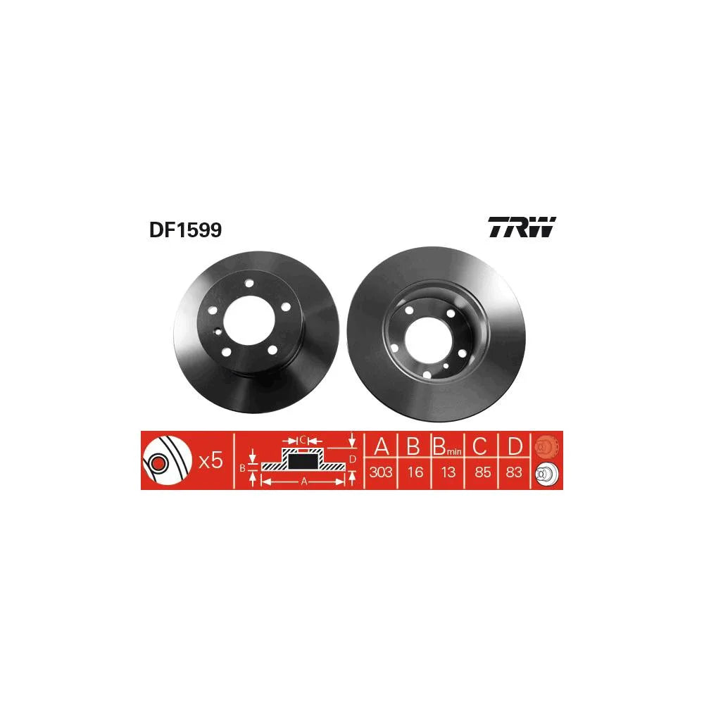 Disc Frana TRW pentru Mercedes-Benz G Class, Puch G Modell - DF1599