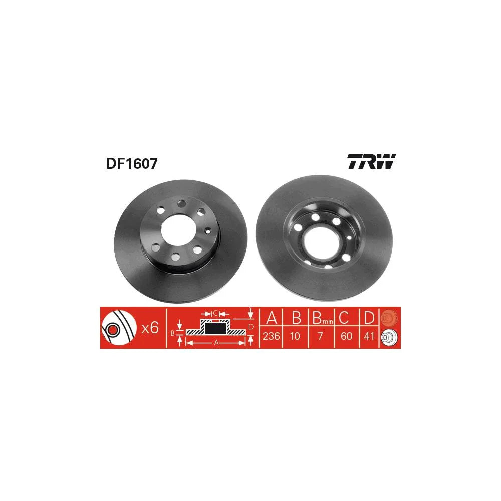 Disc Frana TRW pentru Opel Corsa/Kadett D/Kadett E - DF1607