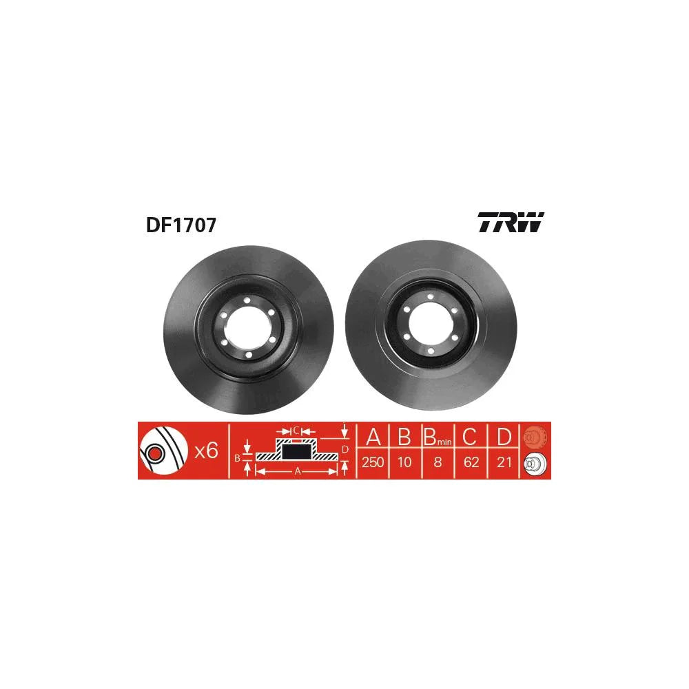 Discuri Frana TRW pentru Alfa Romeo 75/90/Alfetta/Alfetta Gt/Giulietta - DF1707