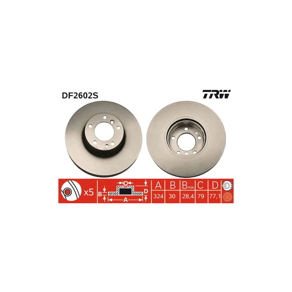 Disc Frana TRW pentru Alpina B10/B10 Touring, BMW 5/5 Touring/7/8 - DF2602S