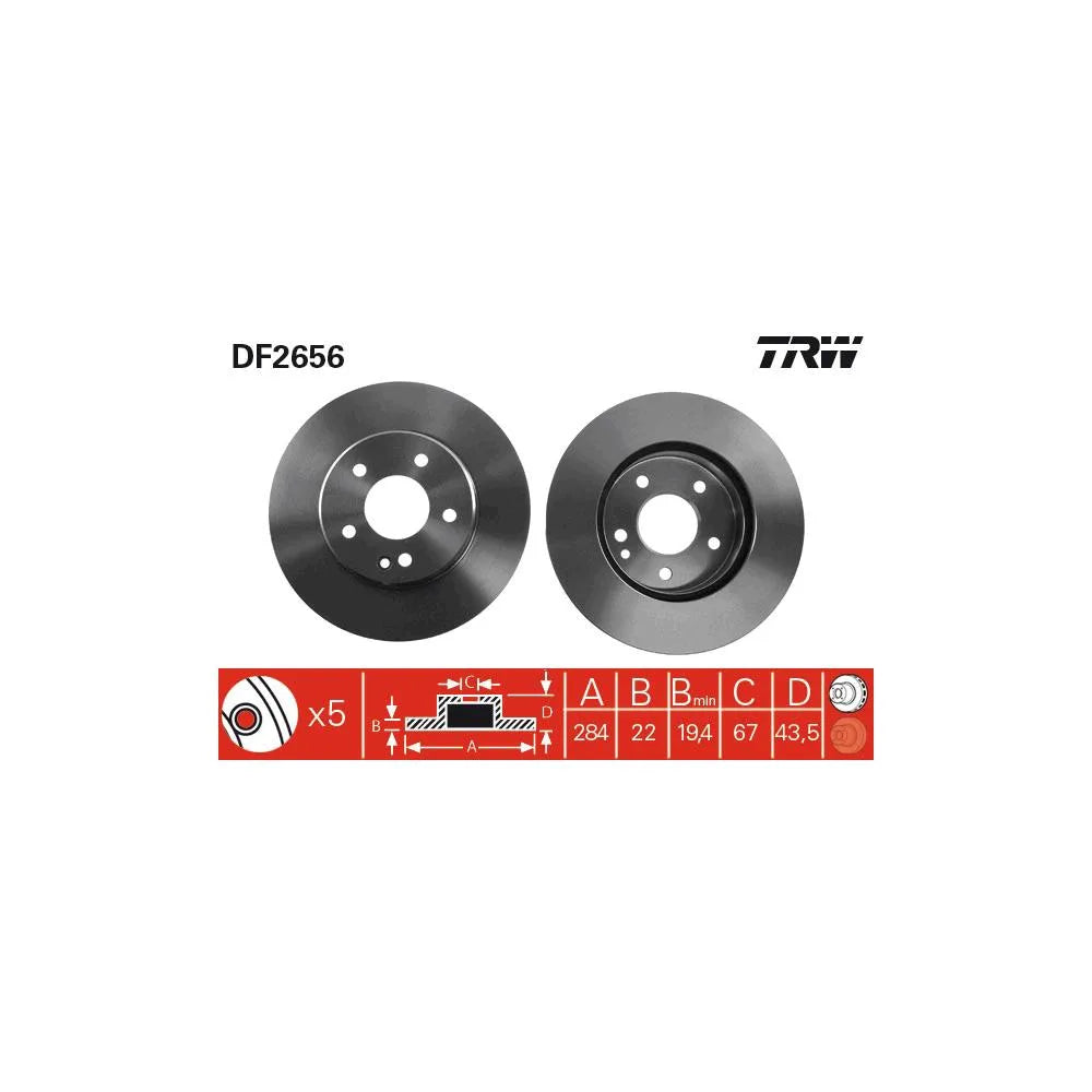 Disc Frana TRW pentru Mercedes-Benz C Class/C Class T Model - DF2656