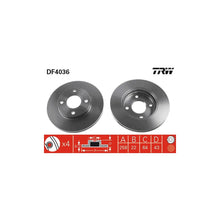 Disc Frana TRW pentru Ford Fiesta/Focus/Fusion/Ka/Puma, Mazda 2 - DF4036