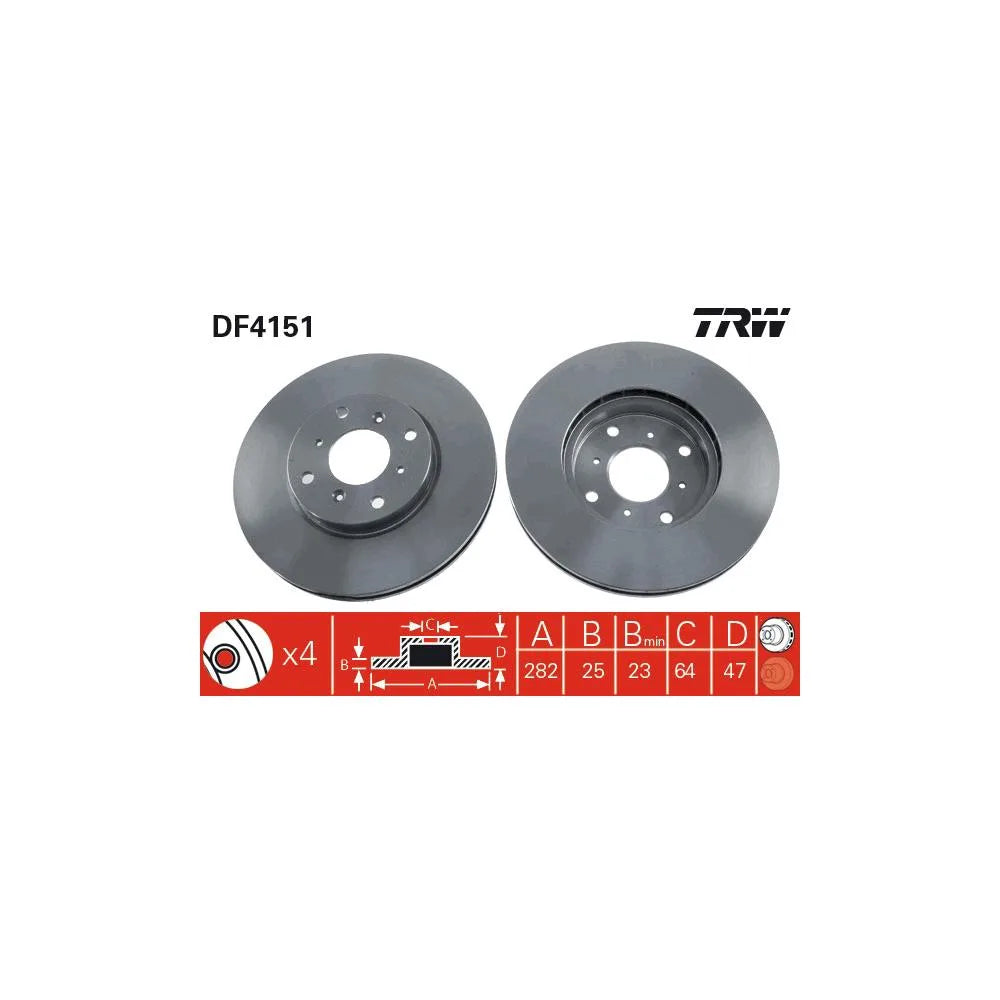 Disc Frana TRW pentru Honda Accord - DF4151