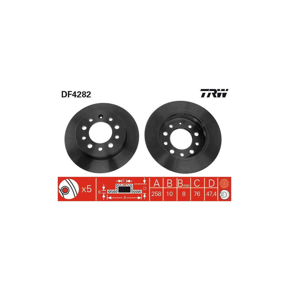 Disc Frana TRW pentru Hyundai Coupe/Tiburon Cupe - DF4282