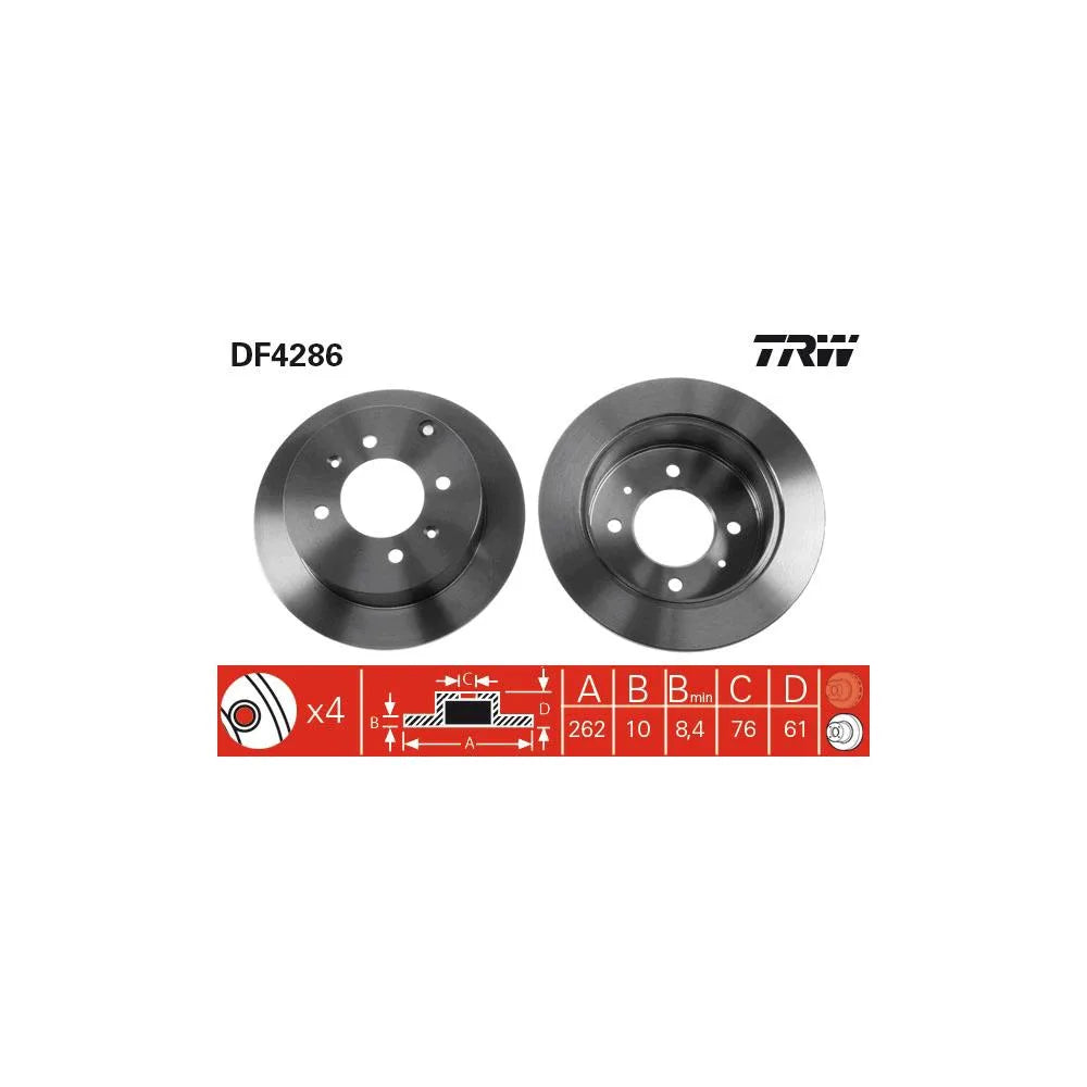 Disc Frana TRW pentru Hyundai Matrix/Sonata, Kia Magentis - DF4286