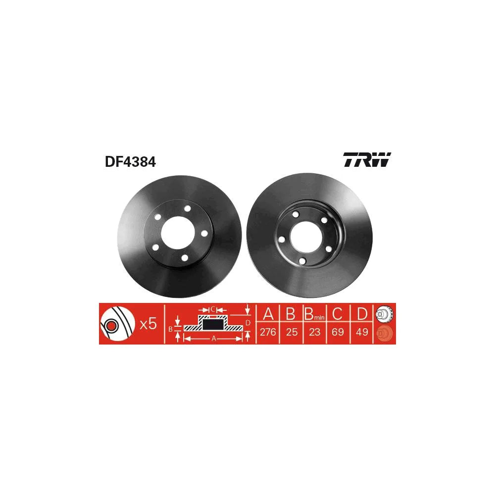 Disc Frana TRW pentru Mazda 3/5 - DF4384