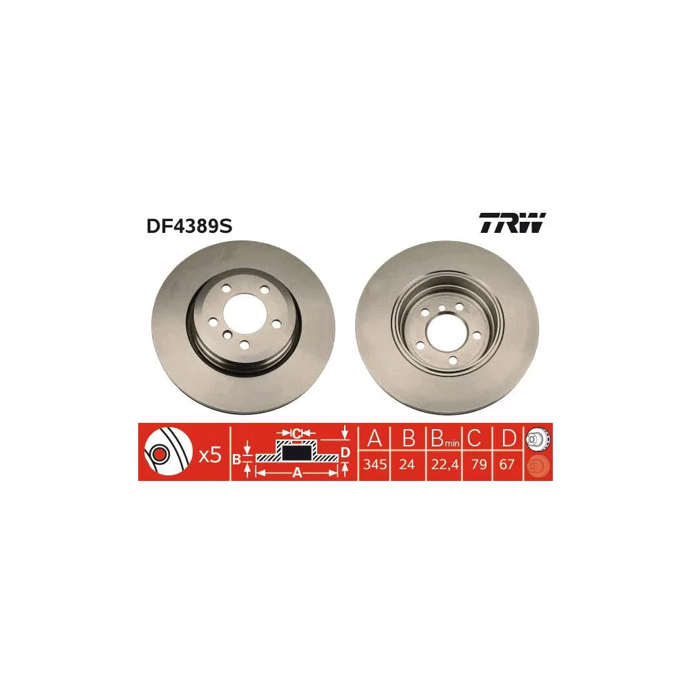 Disc Frana TRW pentru BMW 7 - DF4389S