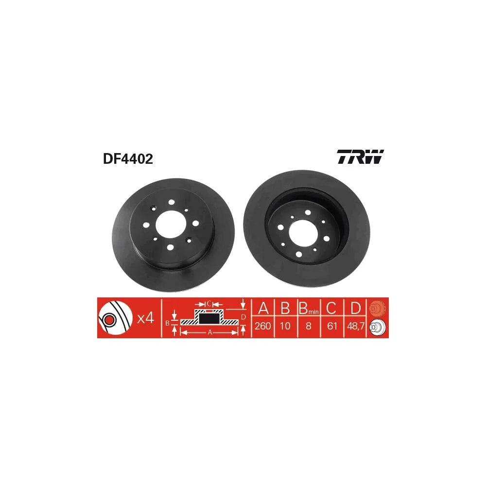 Disc Frana TRW pentru Honda Civic, MG Zr/Zs - DF4402