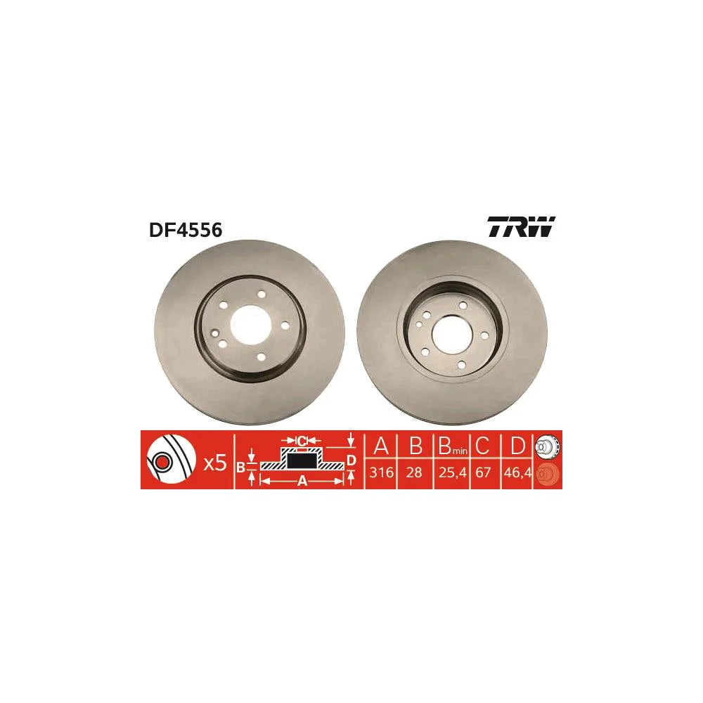 Disc Frana TRW pentru Mercedes-Benz C Class/Clk/E Class/E Class Platou/E Class T Model - DF4556