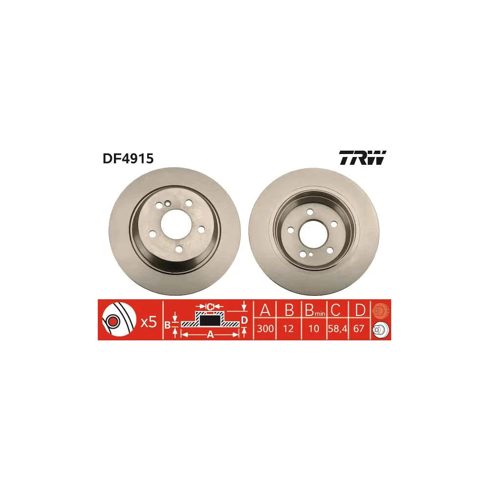 Disc Frana TRW pentru Mercedes-Benz S Class/Sl - DF4915