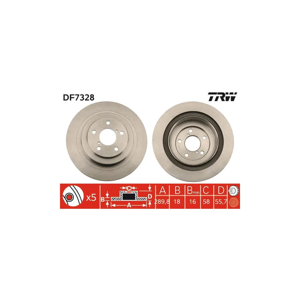 Disc Frana TRW pentru Subaru Forester/Impreza/Legacy/Outback - DF7328