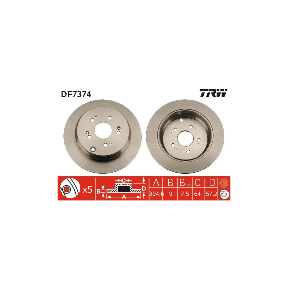 Disc Frana TRW pentru Honda Cr V - DF7374