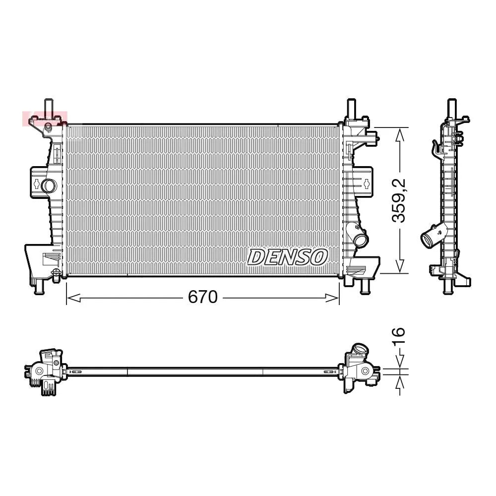 Radiator Apa Denso pentru Ford C Max/Focus/Grand C Max - DRM10114