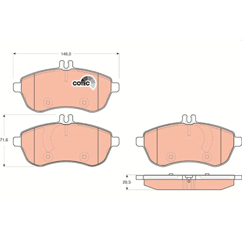 Set Placute Frana, Frana Disc TRW pentru Mercedes-Benz C Class/C Class Cupe/C Class T Model/E Class/E Class Cupe - GDB1736