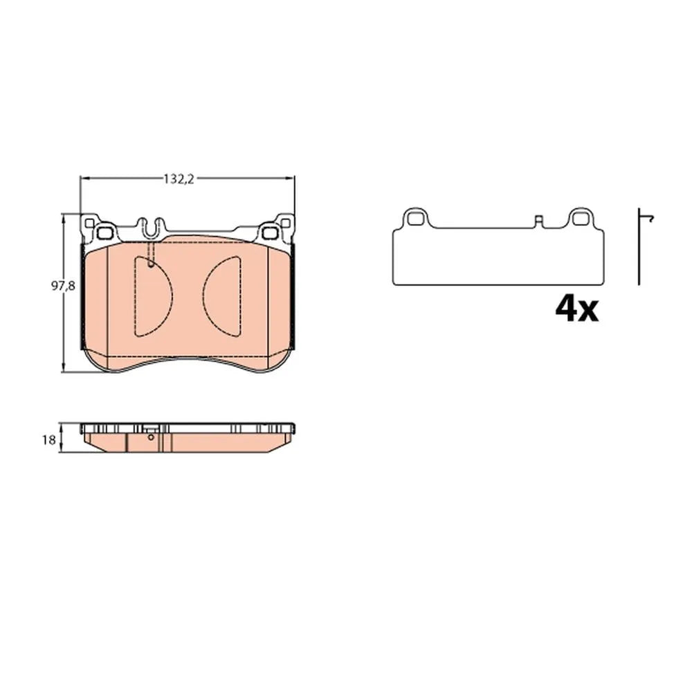 Set Placute Frana, Frana Disc TRW - GDB2144