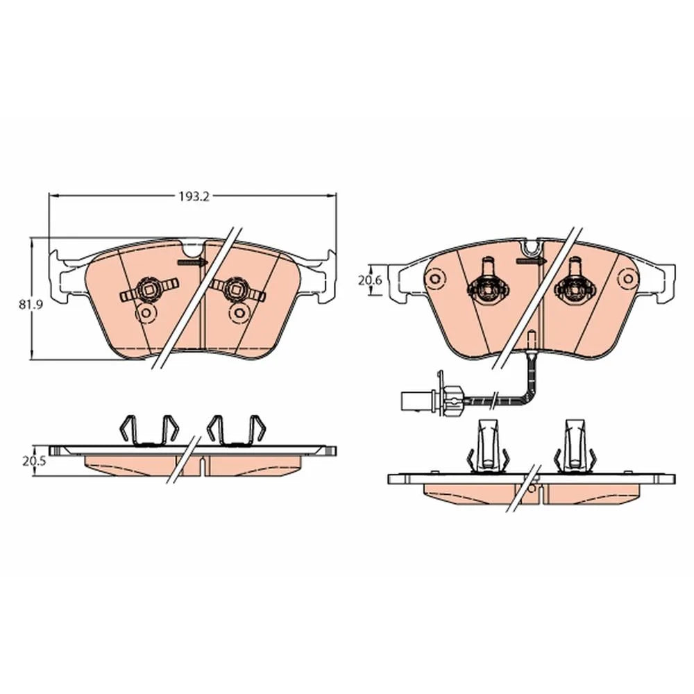 Set Placute Frana, Frana Disc TRW pentru Bentley Continental/Continental Cupe/Continental Flying/Flying Spur - GDB2177