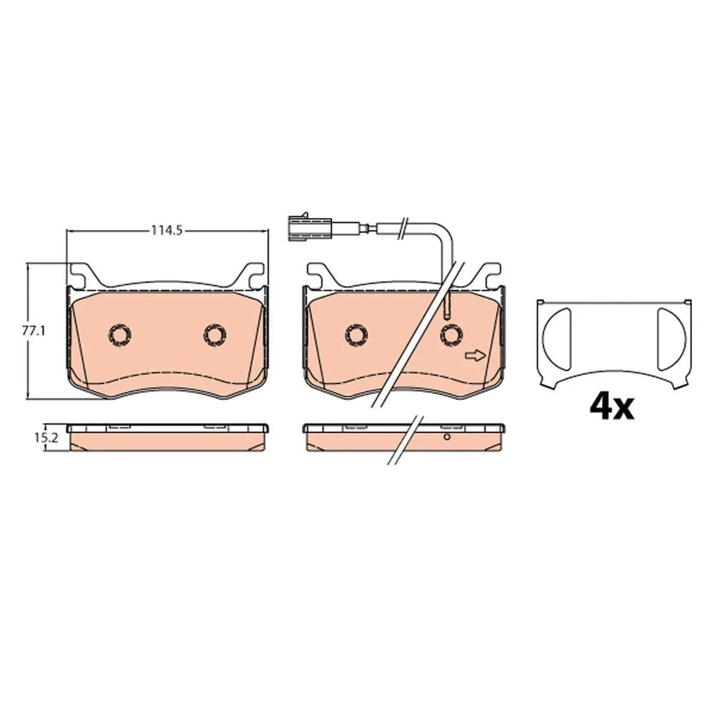 Set Placute Frana, Frana Disc TRW pentru Alfa Romeo Giulia - GDB2205