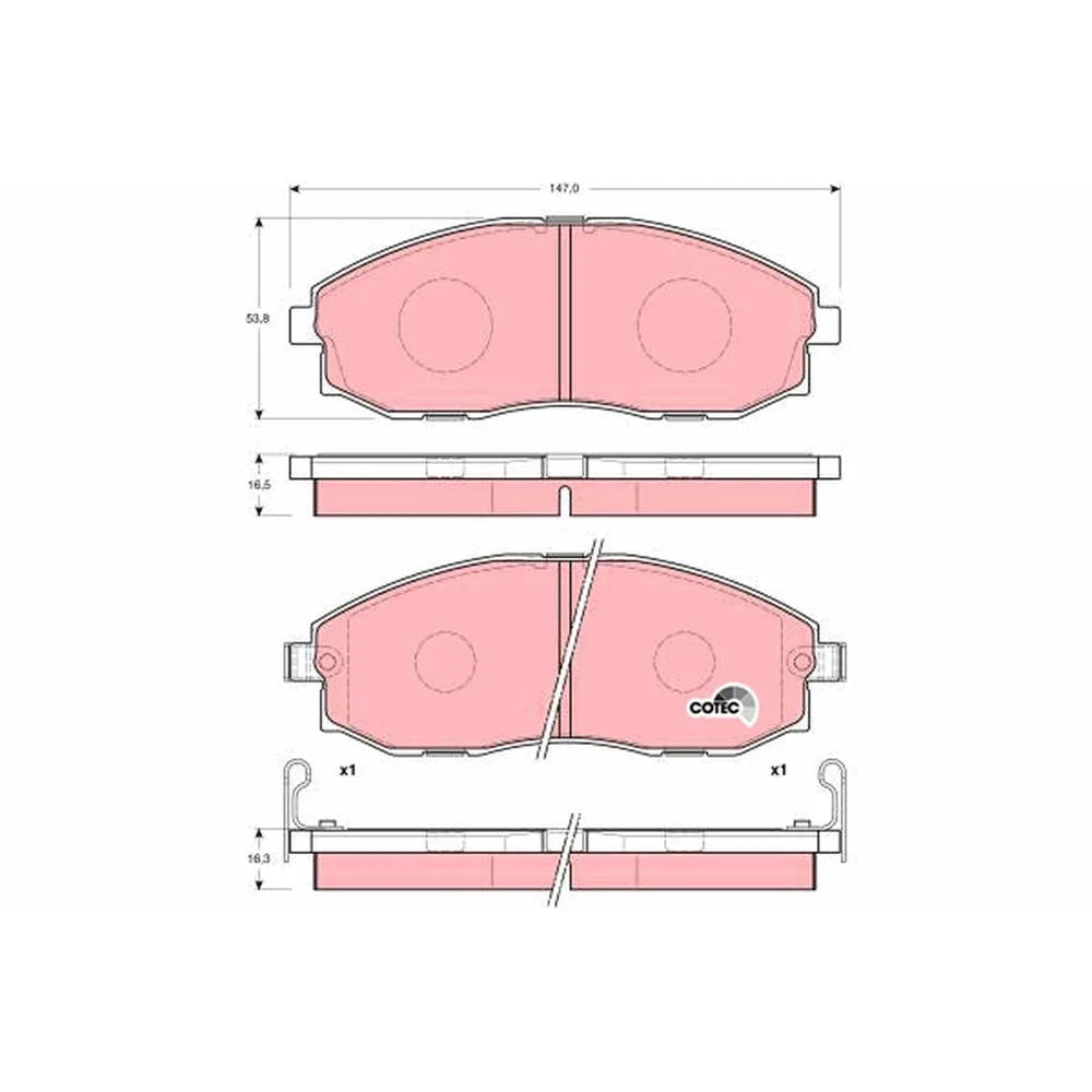 Set Placute Frana, Frana Disc TRW pentru Hyundai H 1 Starex/H 1/H 1 Platou/H100/H100 Platou - GDB3201