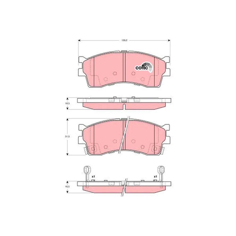Set Placute Frana, Frana Disc TRW pentru Kia Carens/Cerato/Clarus/Rio/Roadster - GDB3285