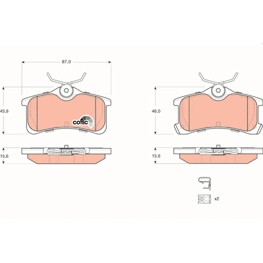 Set Placute Frana, Frana Disc TRW pentru Toyota Avensis/Avensis Liftback/Corolla - GDB3334