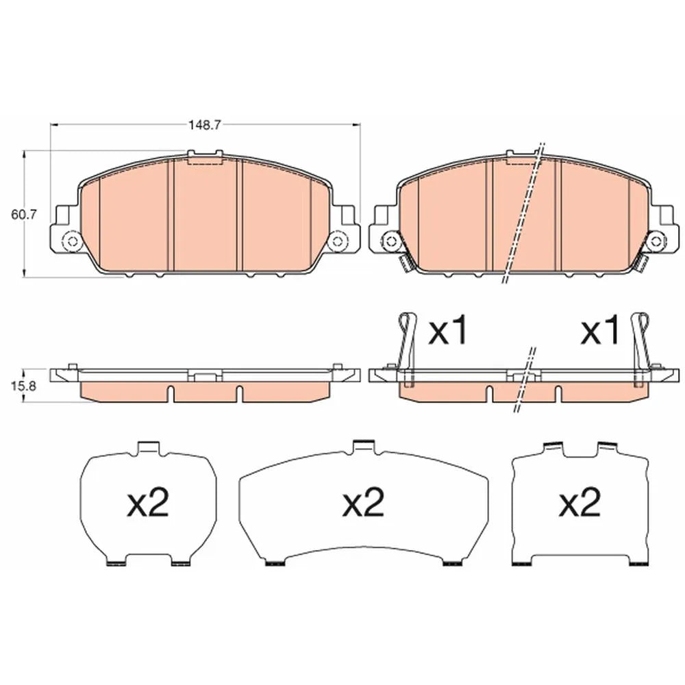 Set Placute Frana, Frana Disc TRW pentru Honda Hr V - GDB3615