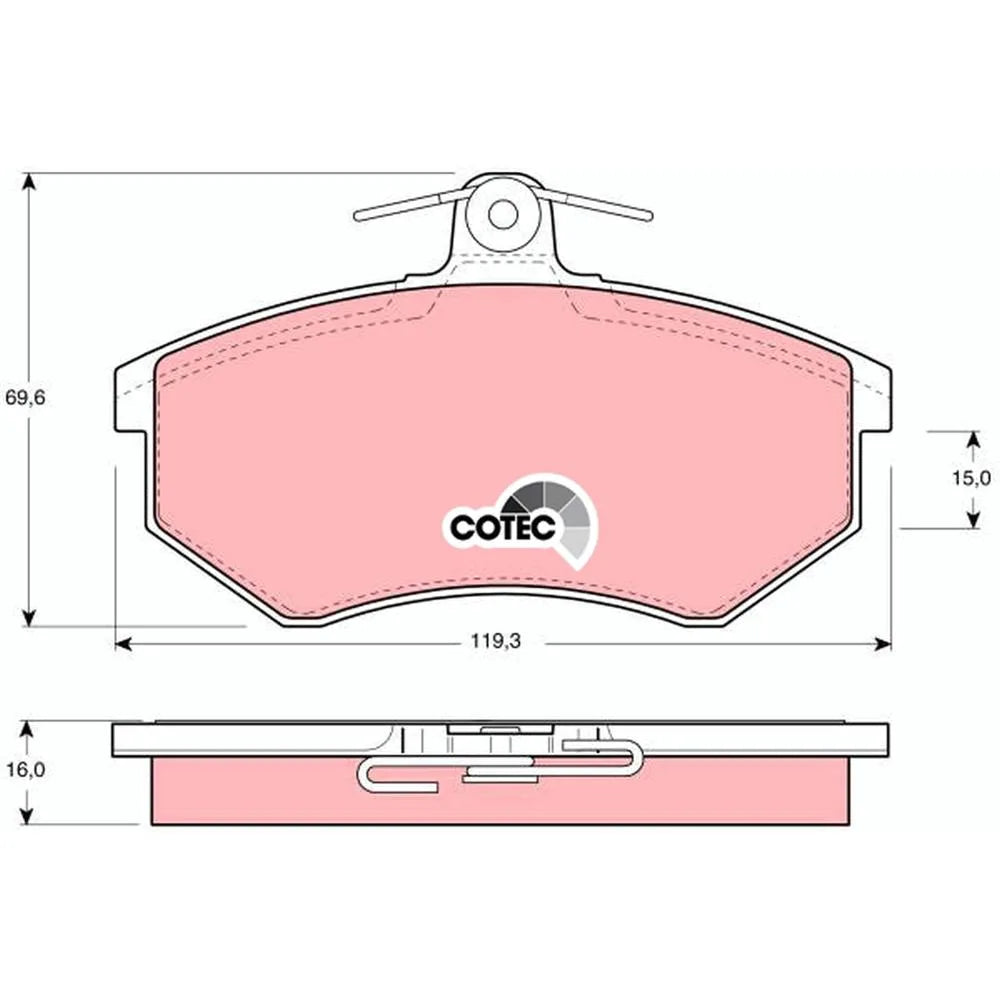 Set Placute Frana, Frana Disc TRW pentru Audi 80/90/Coupe, Volkswagen Corrado/Golf/Passat/Vento - GDB430