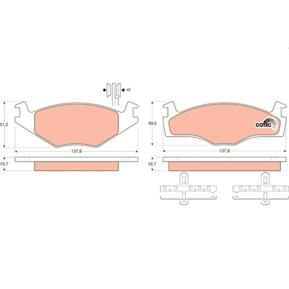 Set Placute Frana, Frana Disc TRW - GDB454