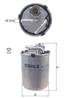 Filtru Combustibil Knecht 12 V 0.30 kg - KL 497D