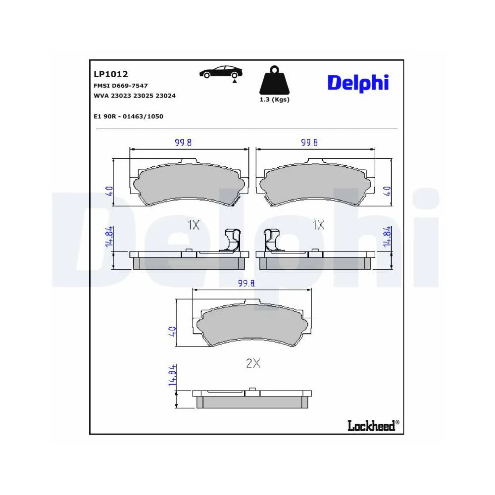 Placute Frana Delphi pentru Nissan Almera - LP1012